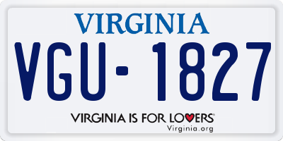 VA license plate VGU1827