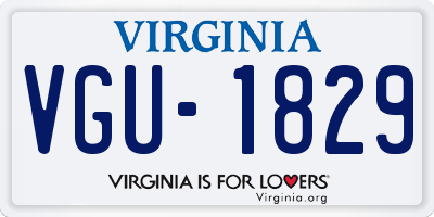 VA license plate VGU1829