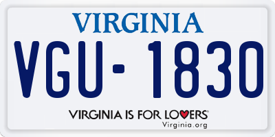VA license plate VGU1830