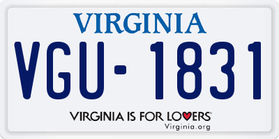VA license plate VGU1831