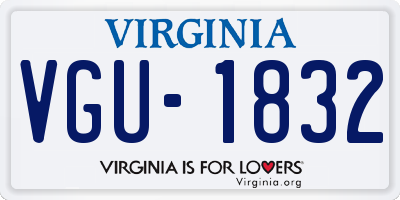 VA license plate VGU1832