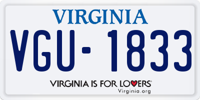 VA license plate VGU1833