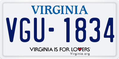 VA license plate VGU1834