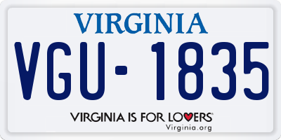 VA license plate VGU1835