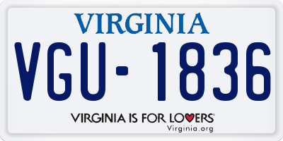 VA license plate VGU1836