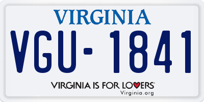 VA license plate VGU1841
