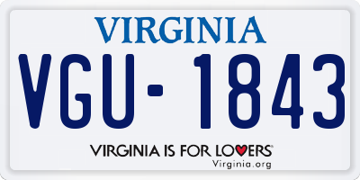 VA license plate VGU1843