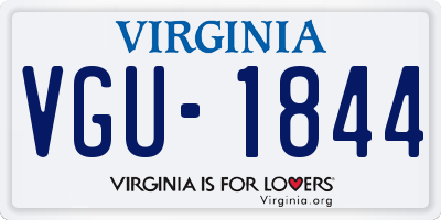 VA license plate VGU1844