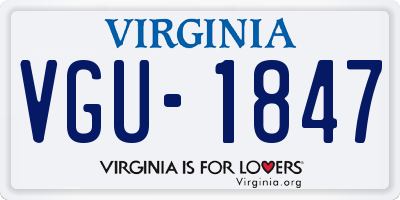VA license plate VGU1847