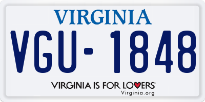 VA license plate VGU1848
