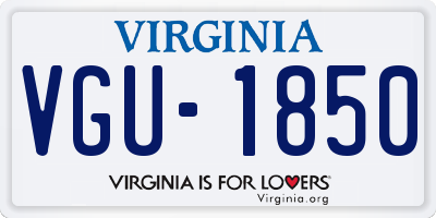 VA license plate VGU1850