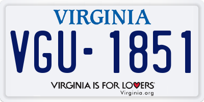 VA license plate VGU1851