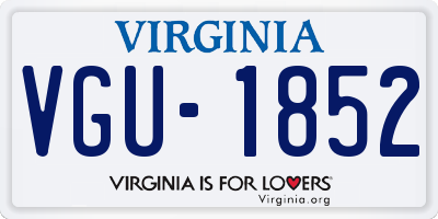 VA license plate VGU1852