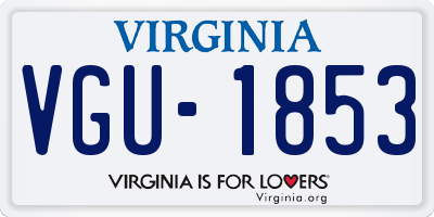 VA license plate VGU1853
