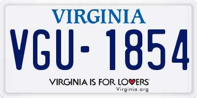VA license plate VGU1854
