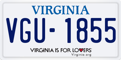 VA license plate VGU1855