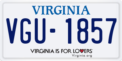 VA license plate VGU1857