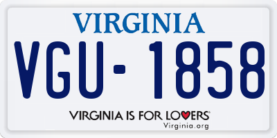 VA license plate VGU1858