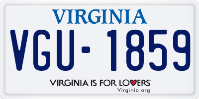 VA license plate VGU1859