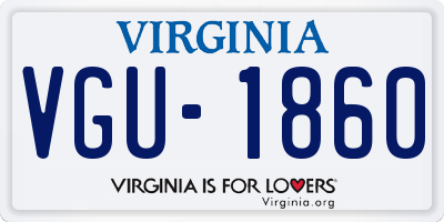 VA license plate VGU1860