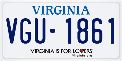 VA license plate VGU1861