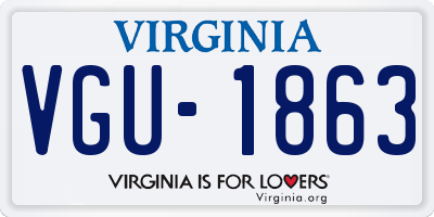 VA license plate VGU1863