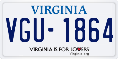 VA license plate VGU1864