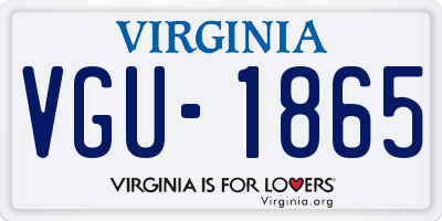 VA license plate VGU1865