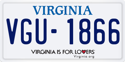 VA license plate VGU1866
