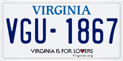 VA license plate VGU1867