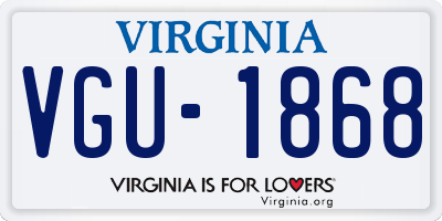 VA license plate VGU1868