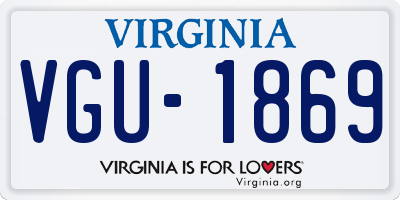 VA license plate VGU1869