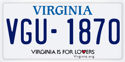 VA license plate VGU1870