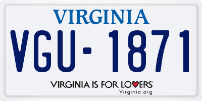 VA license plate VGU1871