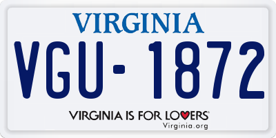 VA license plate VGU1872