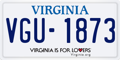VA license plate VGU1873