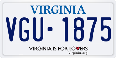 VA license plate VGU1875