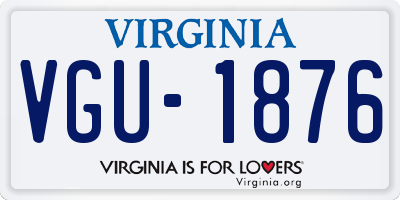 VA license plate VGU1876