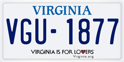 VA license plate VGU1877
