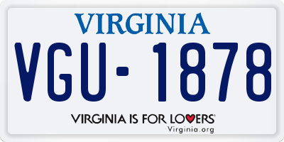 VA license plate VGU1878