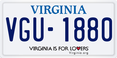 VA license plate VGU1880