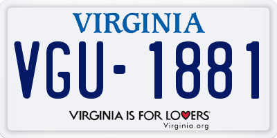 VA license plate VGU1881