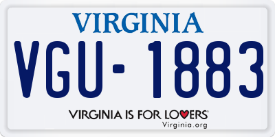 VA license plate VGU1883
