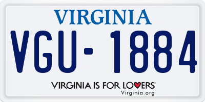 VA license plate VGU1884