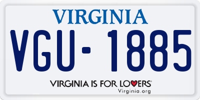 VA license plate VGU1885