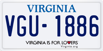 VA license plate VGU1886