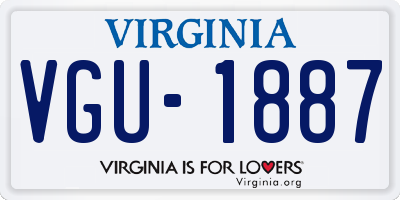 VA license plate VGU1887