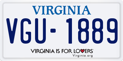 VA license plate VGU1889