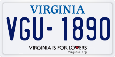 VA license plate VGU1890