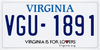 VA license plate VGU1891
